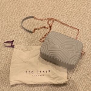Ted Baker Light Gray Quilted Crossbody Bag